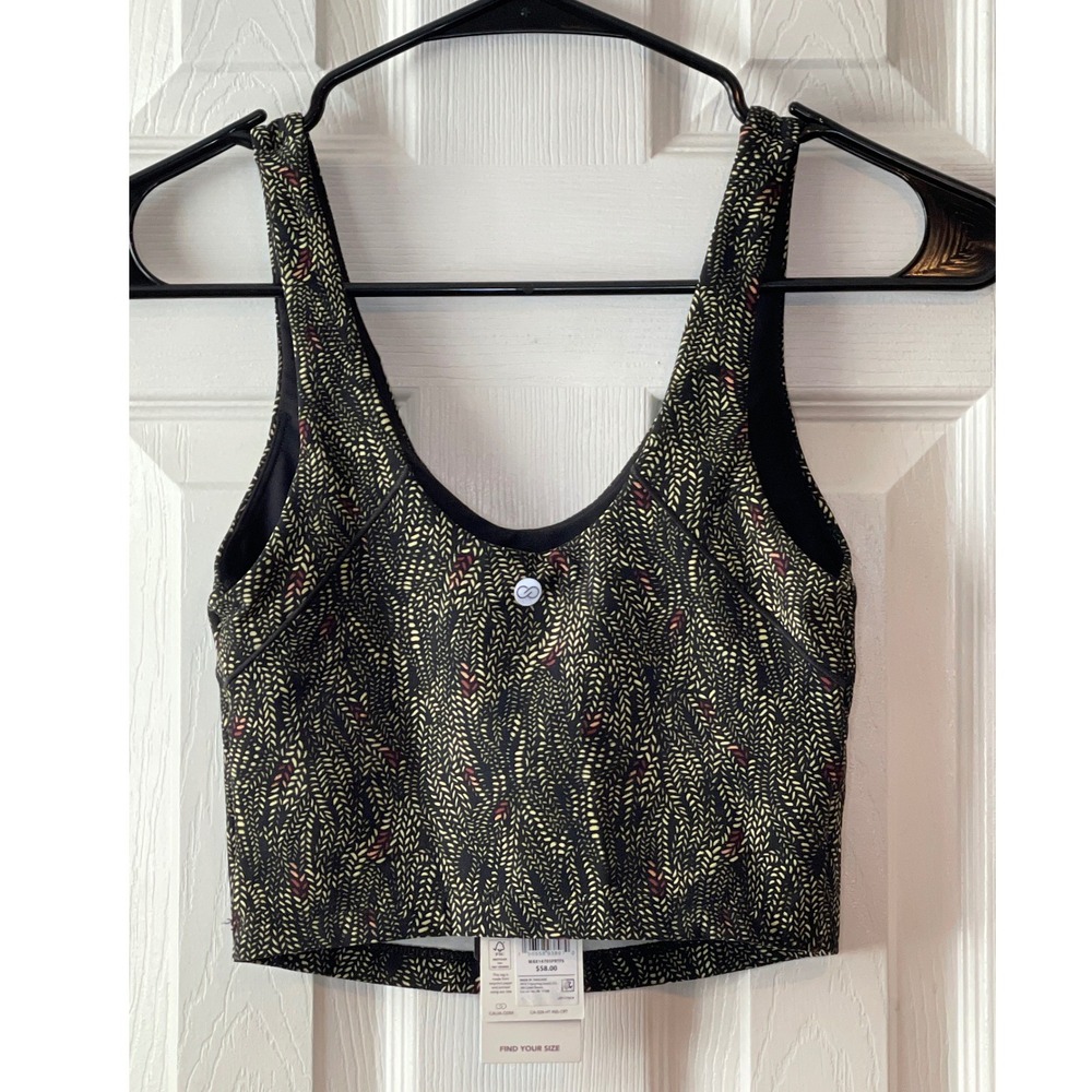 New Calia Inspire Scoop Neck Tank Women's XXS Serpent Print Black Built In Bra - Picture 4 of 15